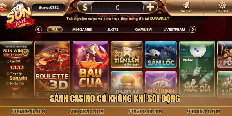 Sảnh casino có không khí sôi động