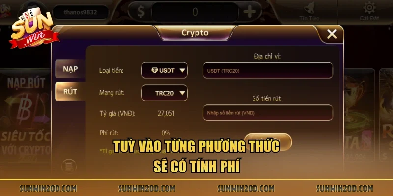 Tuỳ vào từng phương thức sẽ có tính phí